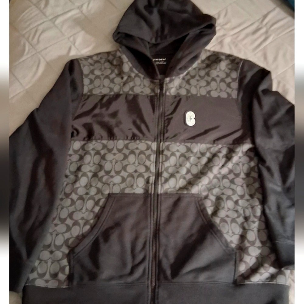 Men's Coach Set Gray Hooded Full Zip And Sweatpants Both Size Xxl
